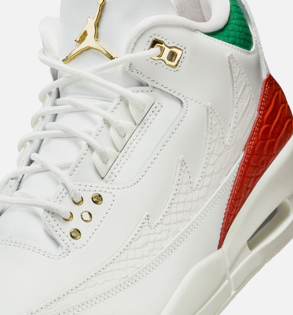 Air Jordan 3 Retro El Vuelo 男款运动鞋 | 白/松绿/龙红/金配色