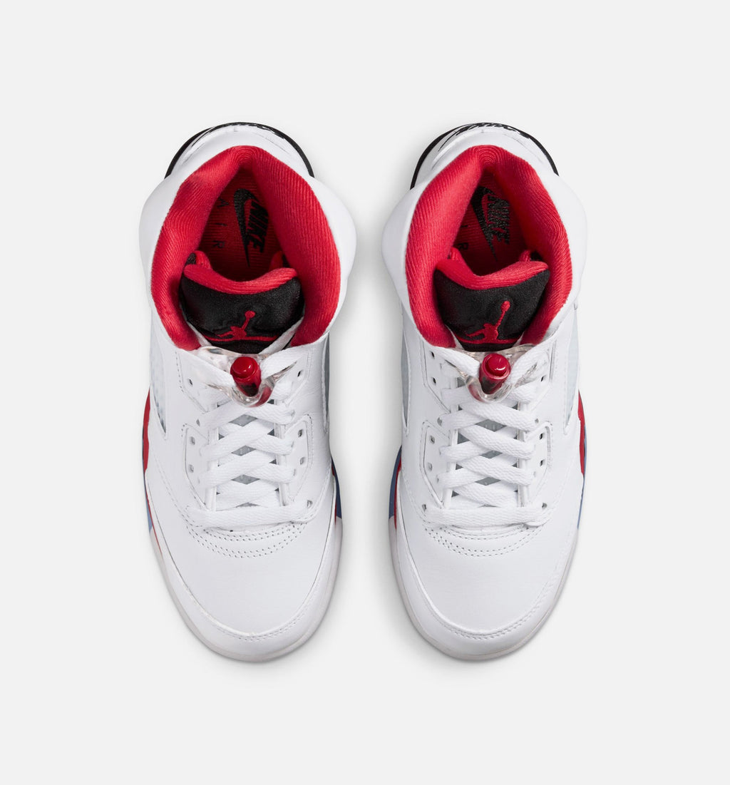 Air Jordan 5 Retro Fire Red 大童运动鞋 | 白/火红/黑配色