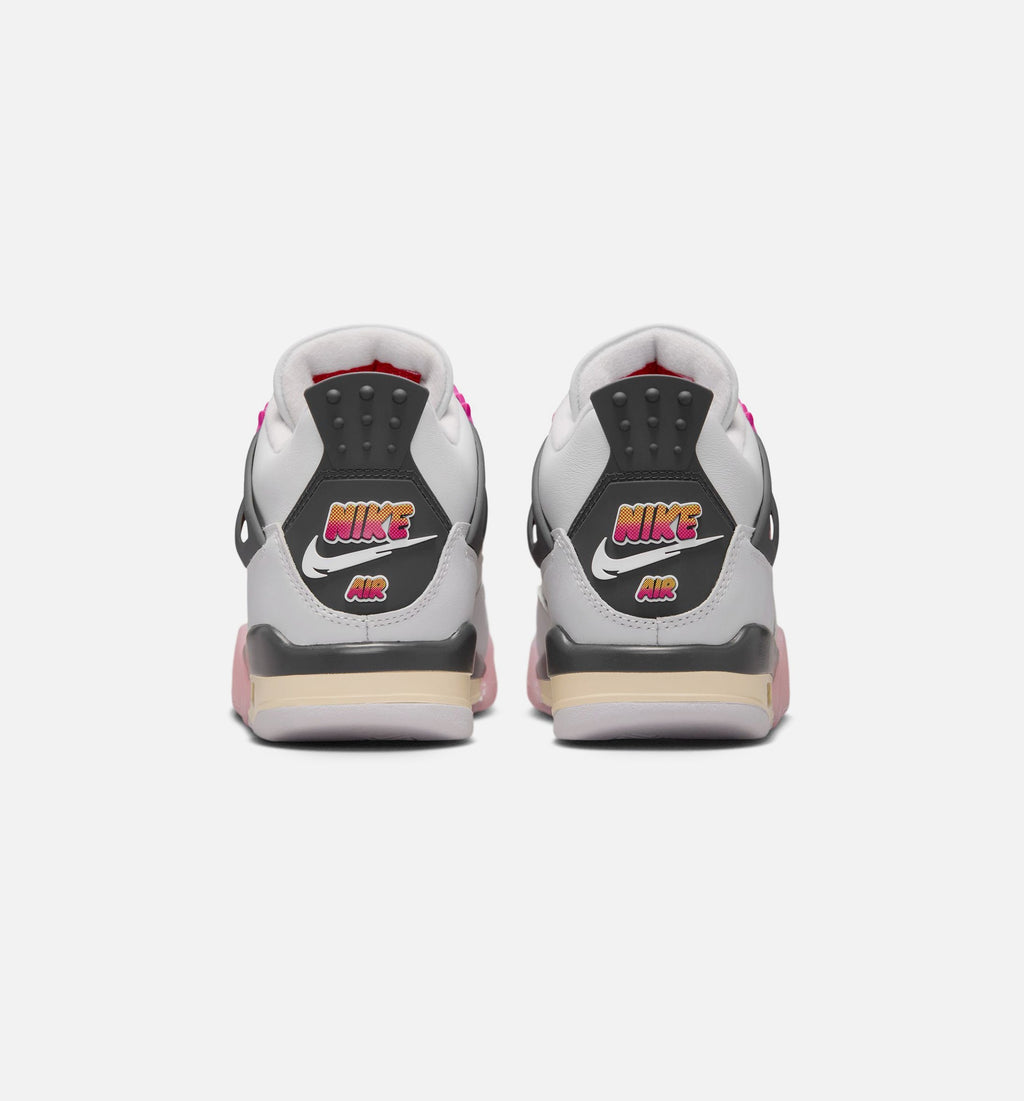 Air Jordan 4 Retro Comic 大童运动鞋 | 白/火粉/烟灰配色