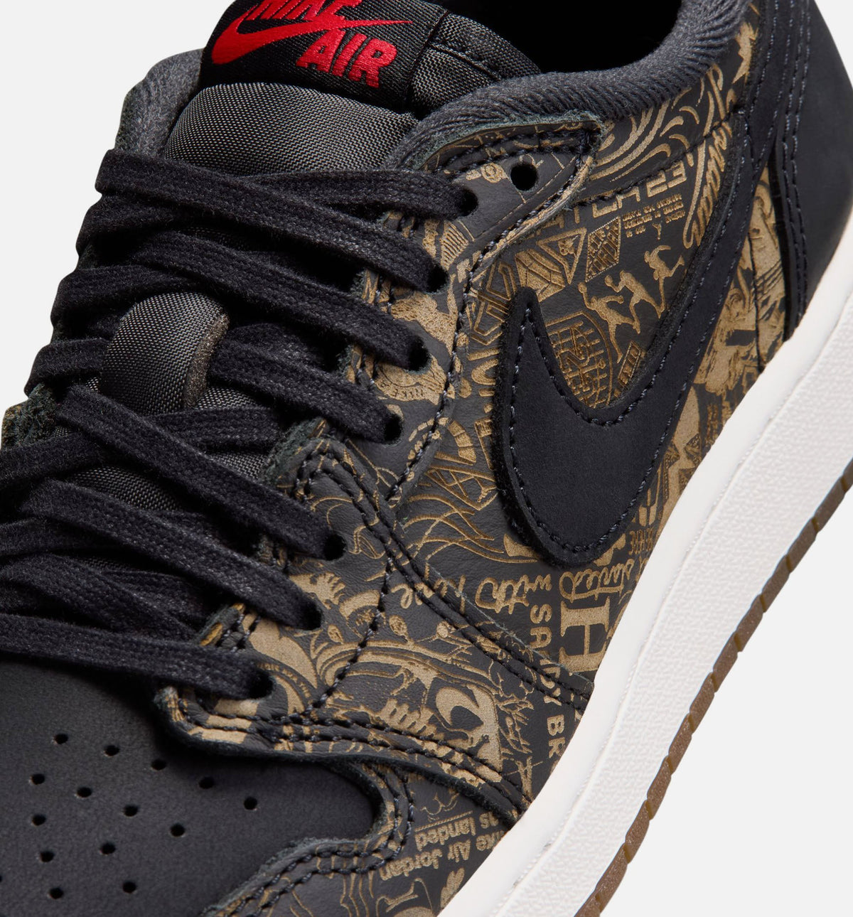 Air Jordan 1 Retro Low OG Laser Black And Varsity Red 大童低帮运动鞋 | 黑/全成红/白配色