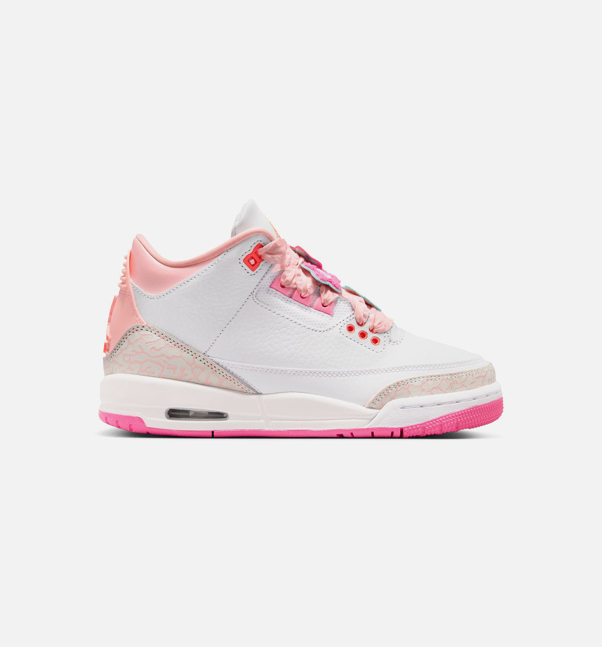 Air Jordan 3 Retro Spring Flowers 大童运动鞋 | 珍珠粉/粉花/粉色/超橙配色