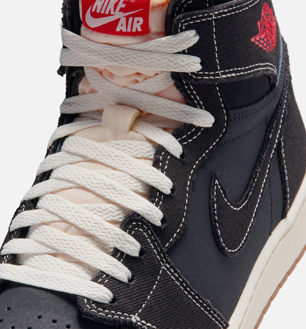 Air Jordan 1 Retro High OG Flight Club 男款生活方式运动鞋 - 黑色大学红帆布白橡节棕