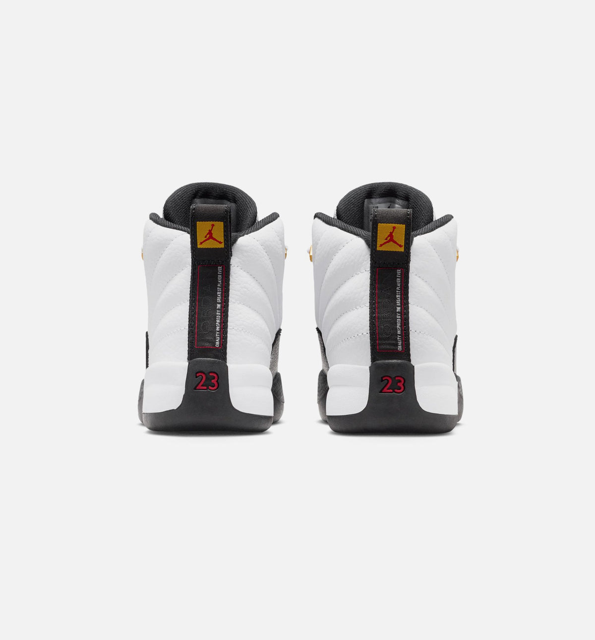 Air Jordan 12 Retro Taxi 学前儿生活方式运动鞋 - 白色黑色歧岁黄