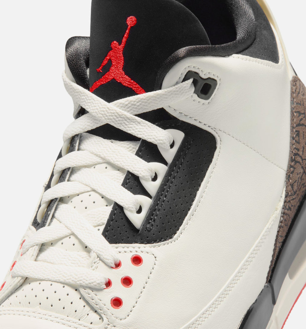 Air Jordan 3 Retro Sail And University Red 男款运动鞋 | 帆白/黑/大学红/淡象牙配色