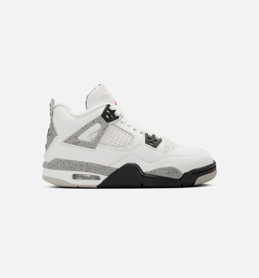 Air Jordan 4 Retro White Cement 大童运动鞋 | 白/火红/水泥灰/黑配色