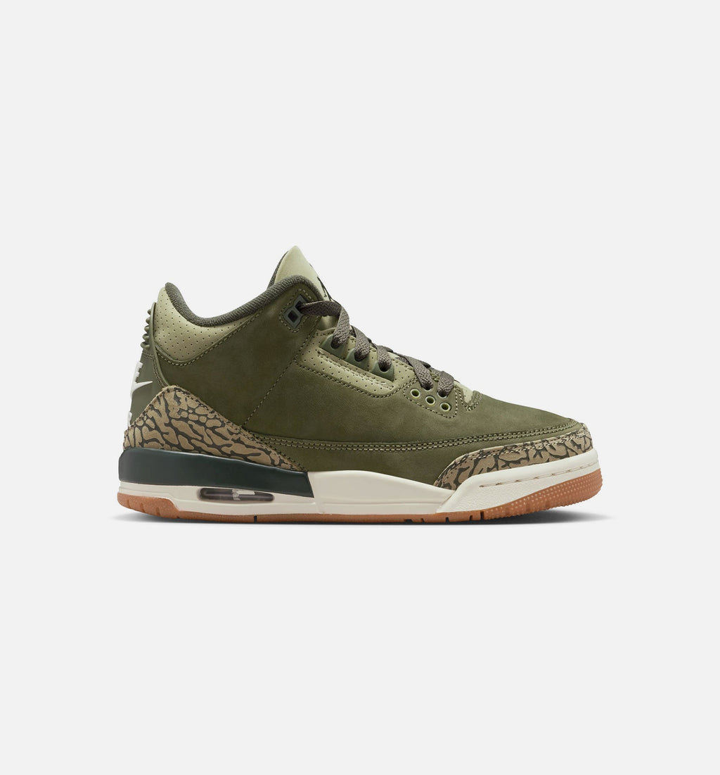 Air Jordan 3 Retro Medium Olive 大童运动鞋 | 中性橄榄/川续木/帆白配色
