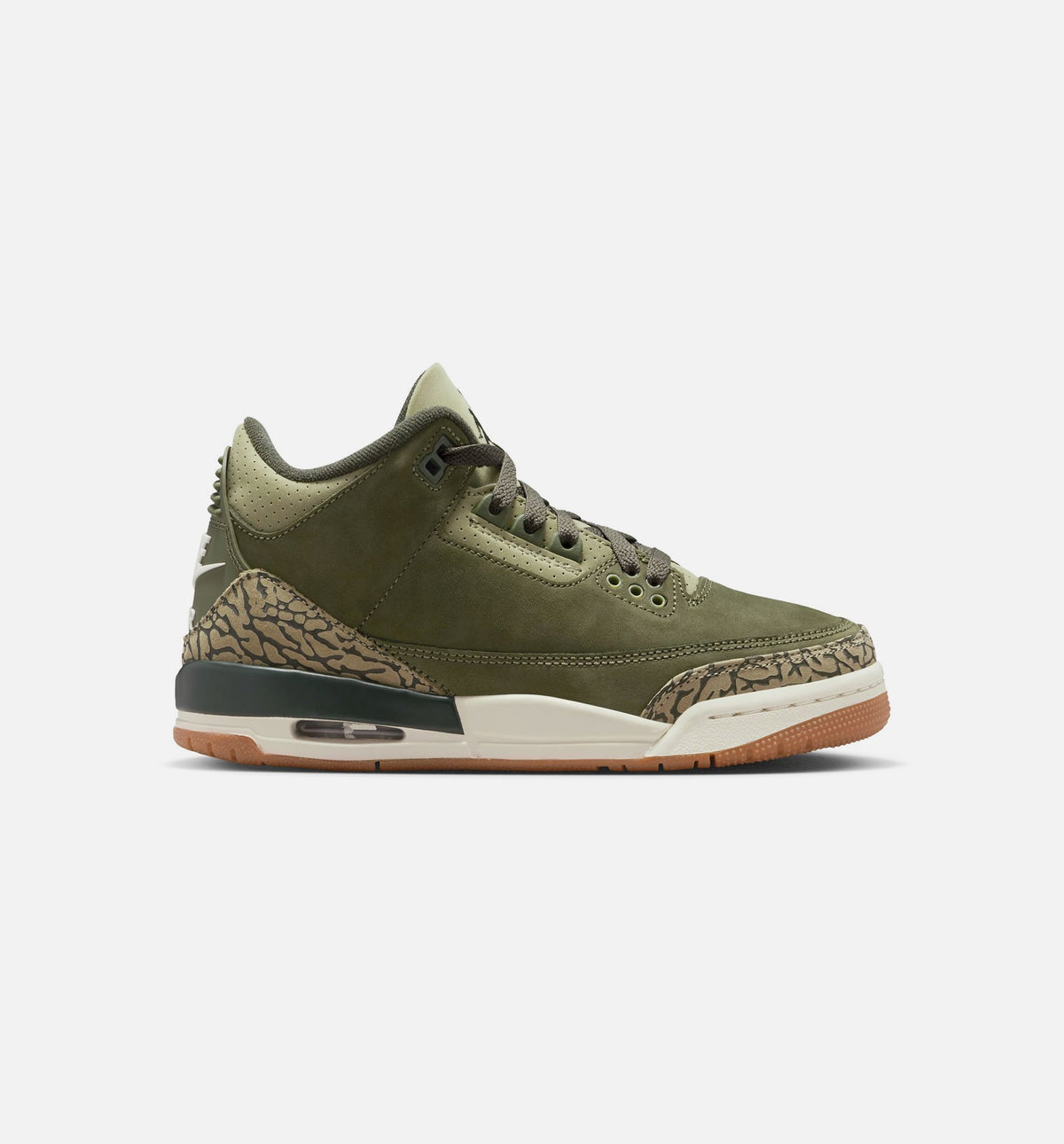 Air Jordan 3 Retro Medium Olive 大童运动鞋 | 中性橄榄/川续木/帆白配色