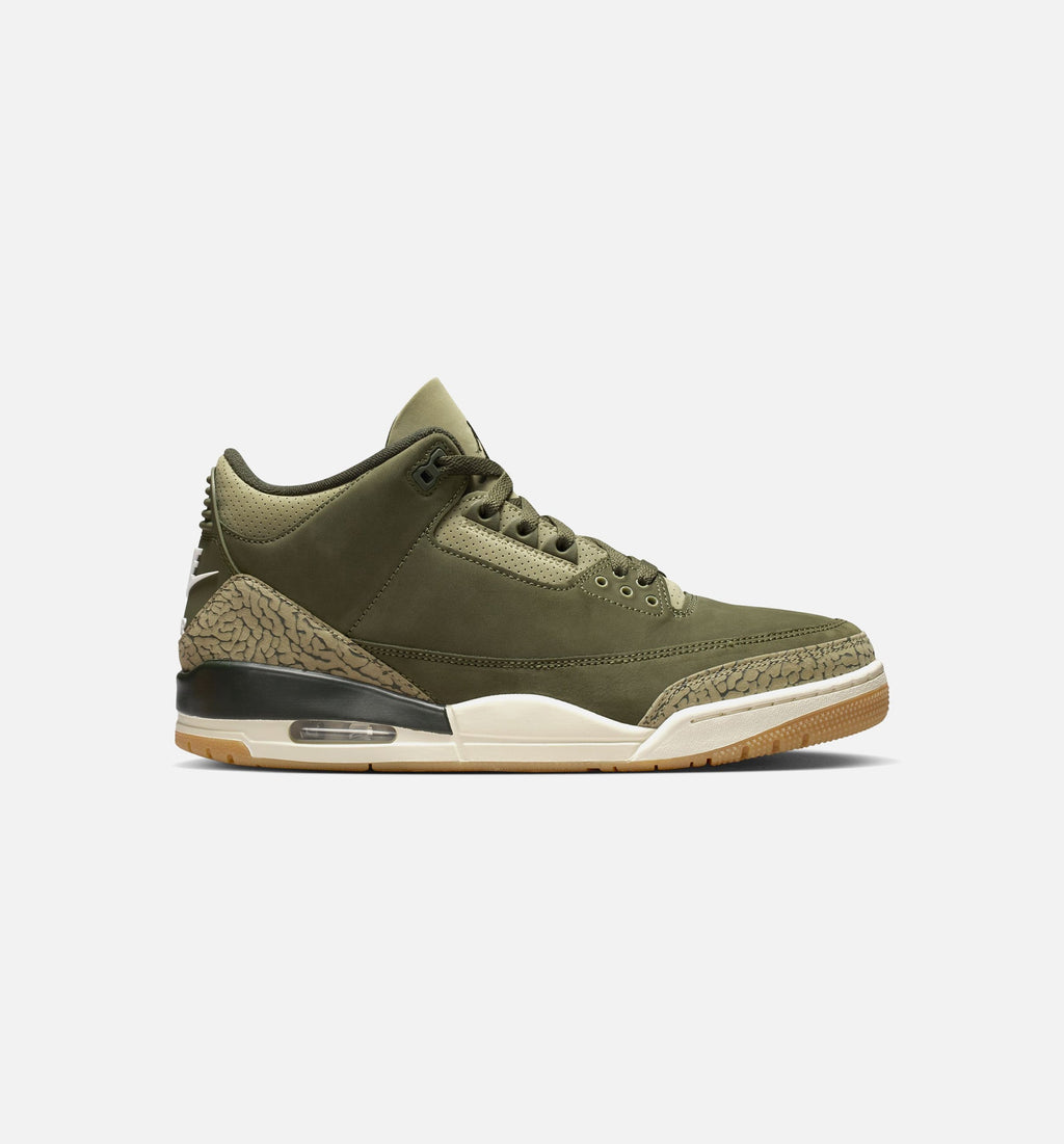 Air Jordan 3 Retro Medium Olive 男款运动鞋 | 橄榄/川续木/帆白/红配色