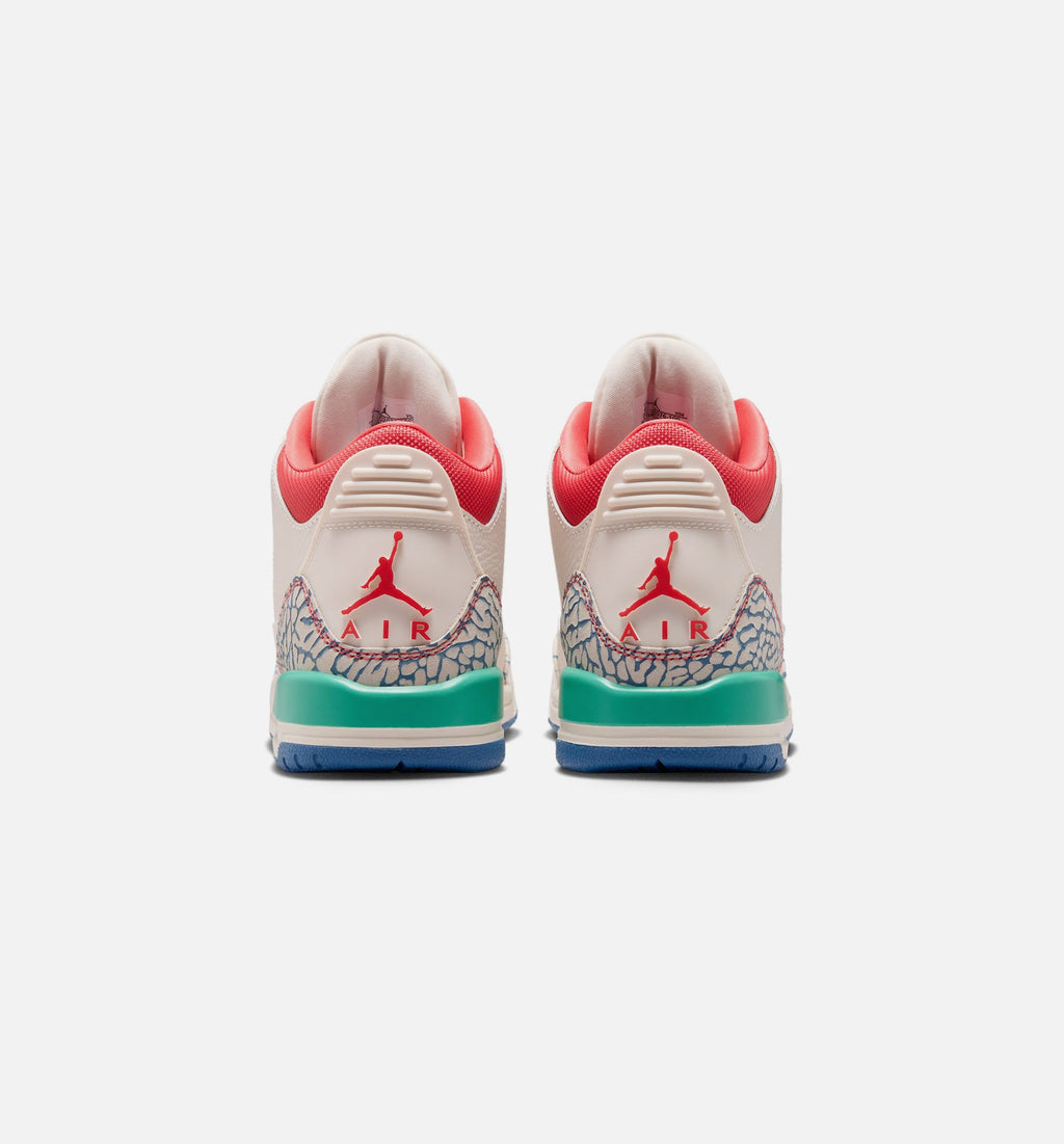 Air Jordan 3 Retro Play Your Way 大童运动鞋 | 粉白/轨道红/真蓝/动感绿配色