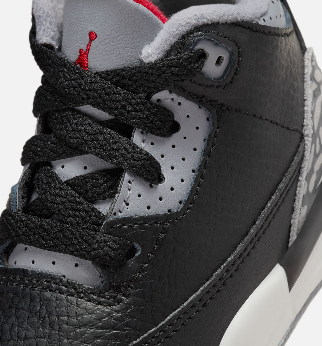 Air Jordan 3 Retro Black Cement 婴幼儿运动鞋 | 黑/火红/水泥灰/白配色