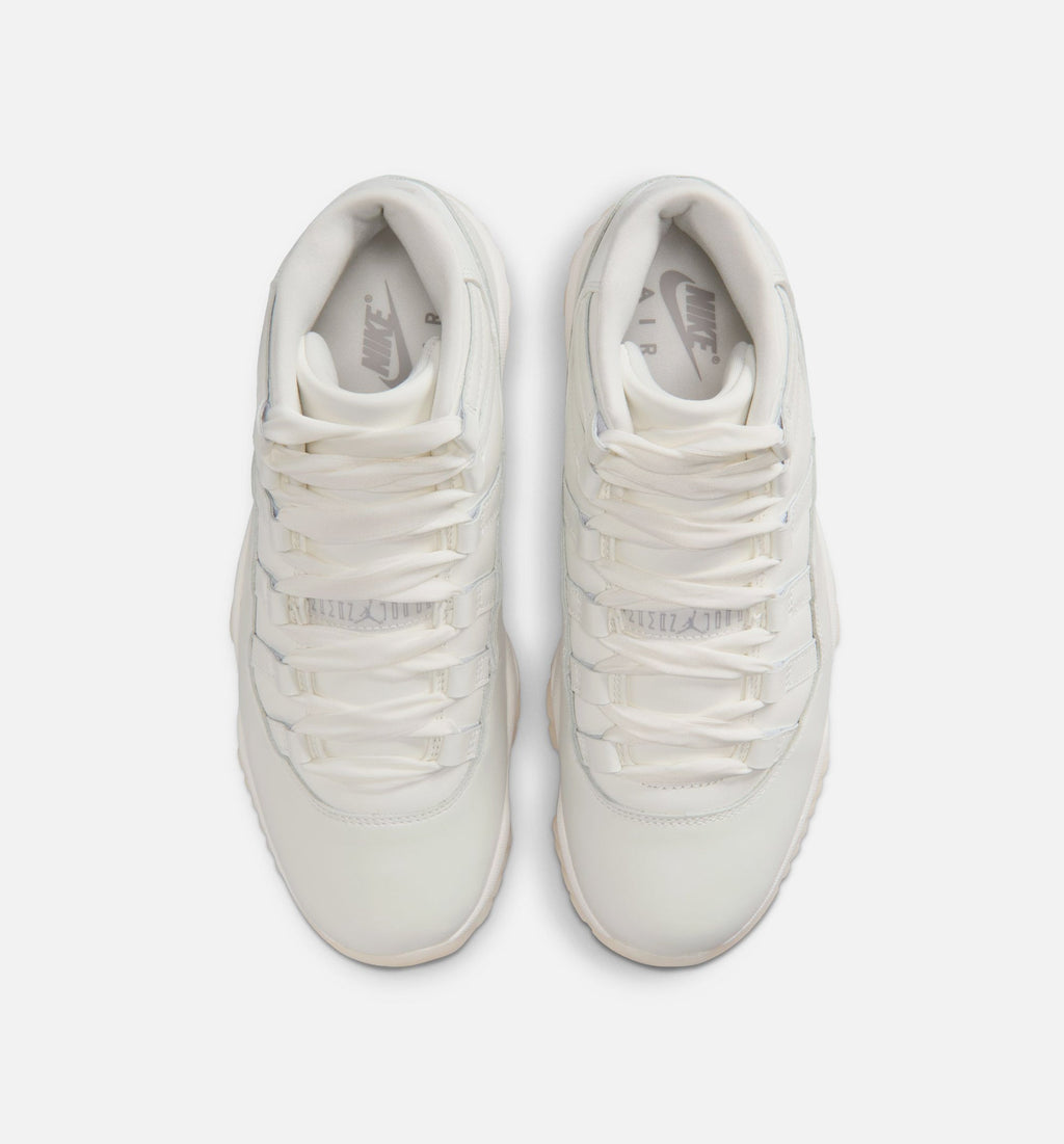 Air Jordan 11 Retro Pearl 女款生活方式运动鞋 - 帆布白珍珠灰白色银色