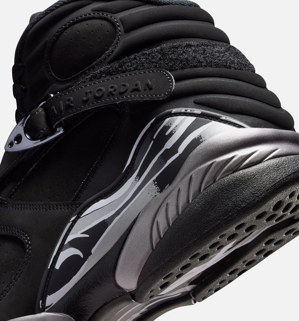 Air Jordan 8 Retro Chrome 男款生活方式运动鞋 - 黑色白色浅石墨灰