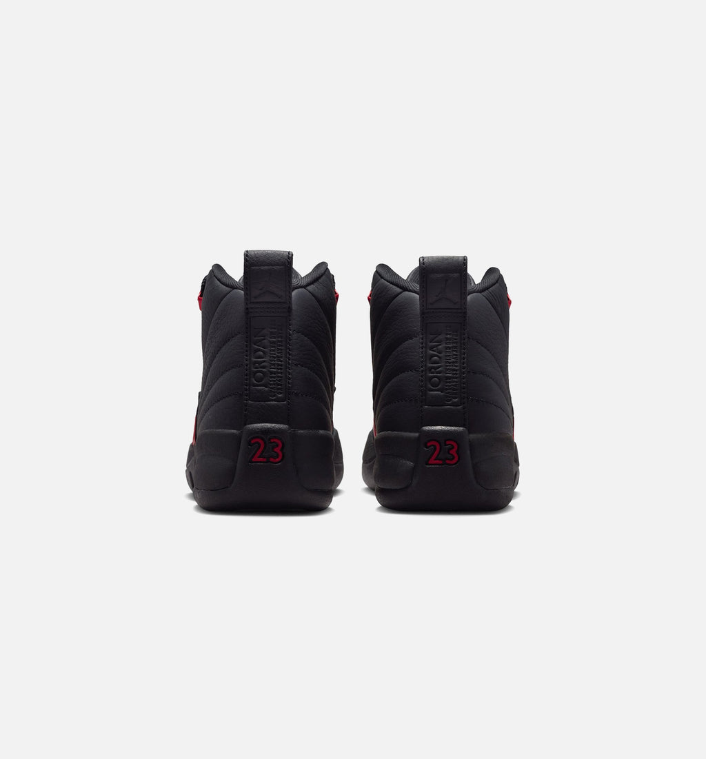 Air Jordan 12 Retro Bloodline Grade School 生活方式运动鞋 - 黑色大学红