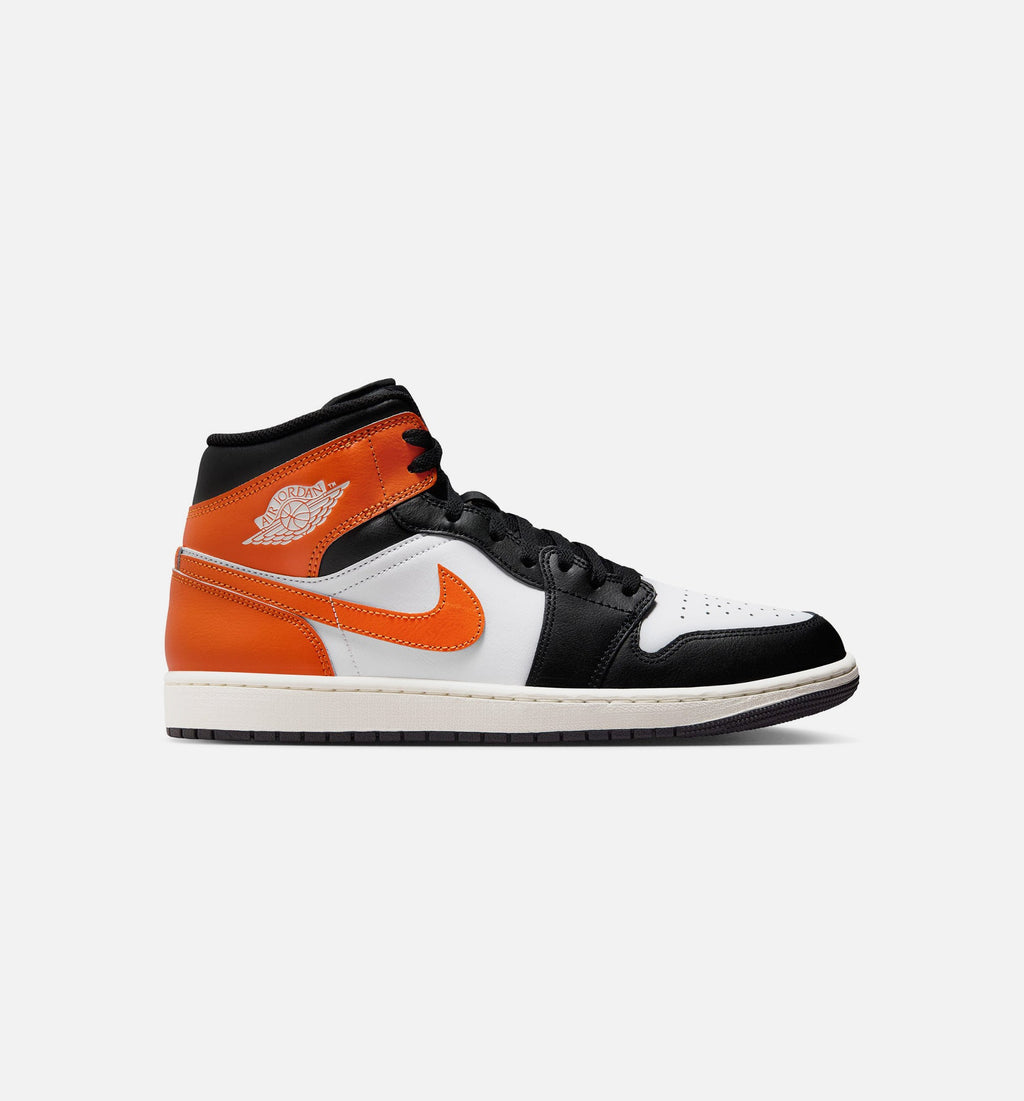 Air Jordan 1 Mid 男款生活方式运动鞋 - 海星色白色帆布白黑色