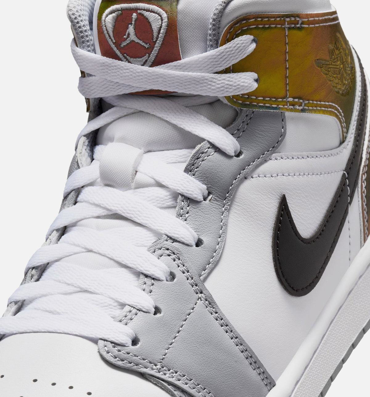 Air Jordan 1 Mid SE 男款生活方式运动鞋 - 黑色白色狼灰色