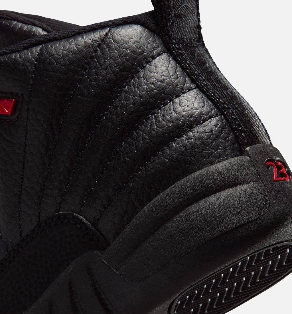 Air Jordan 12 Retro Bloodline 学前児生活方式运动鞋 - 黑色大学红