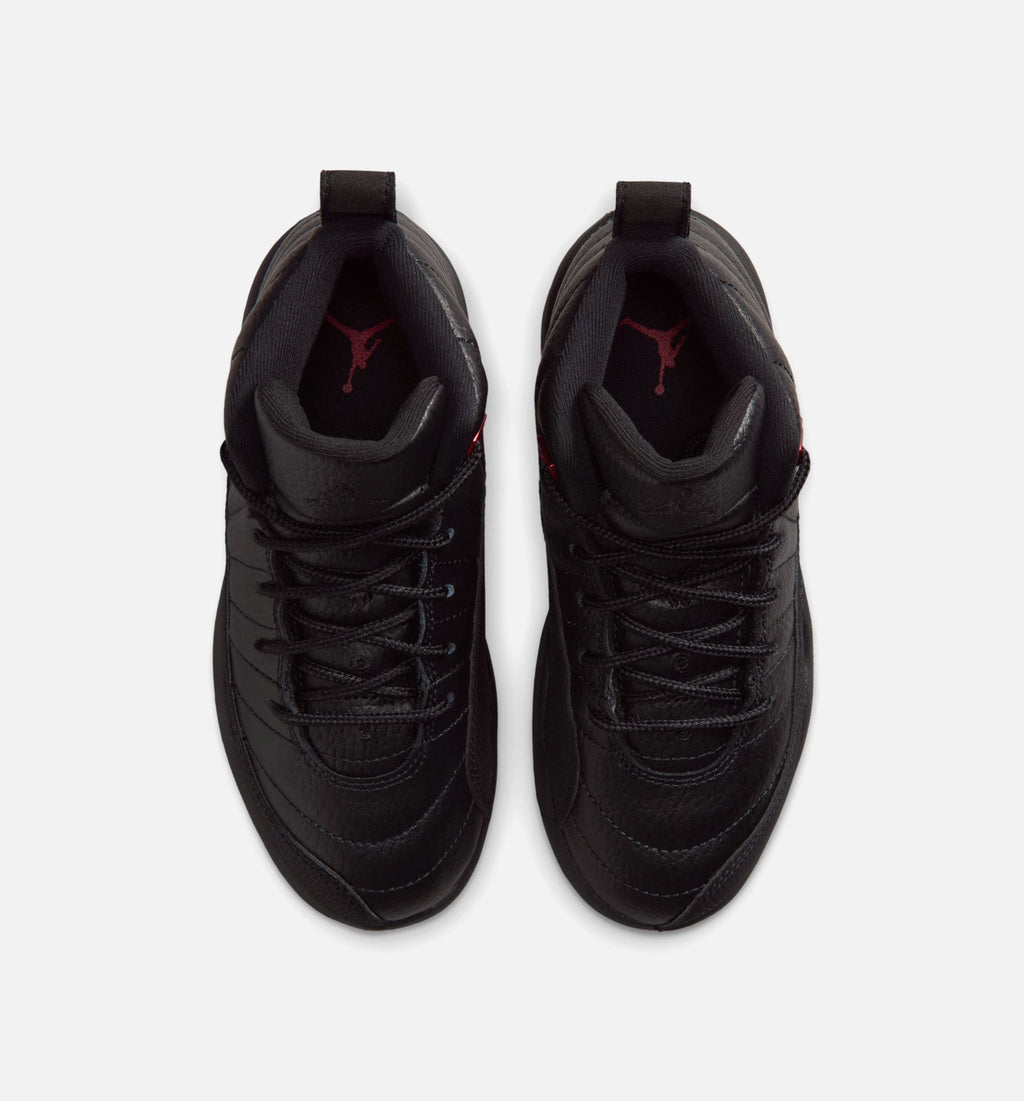 Air Jordan 12 Retro Bloodline 学前児生活方式运动鞋 - 黑色大学红