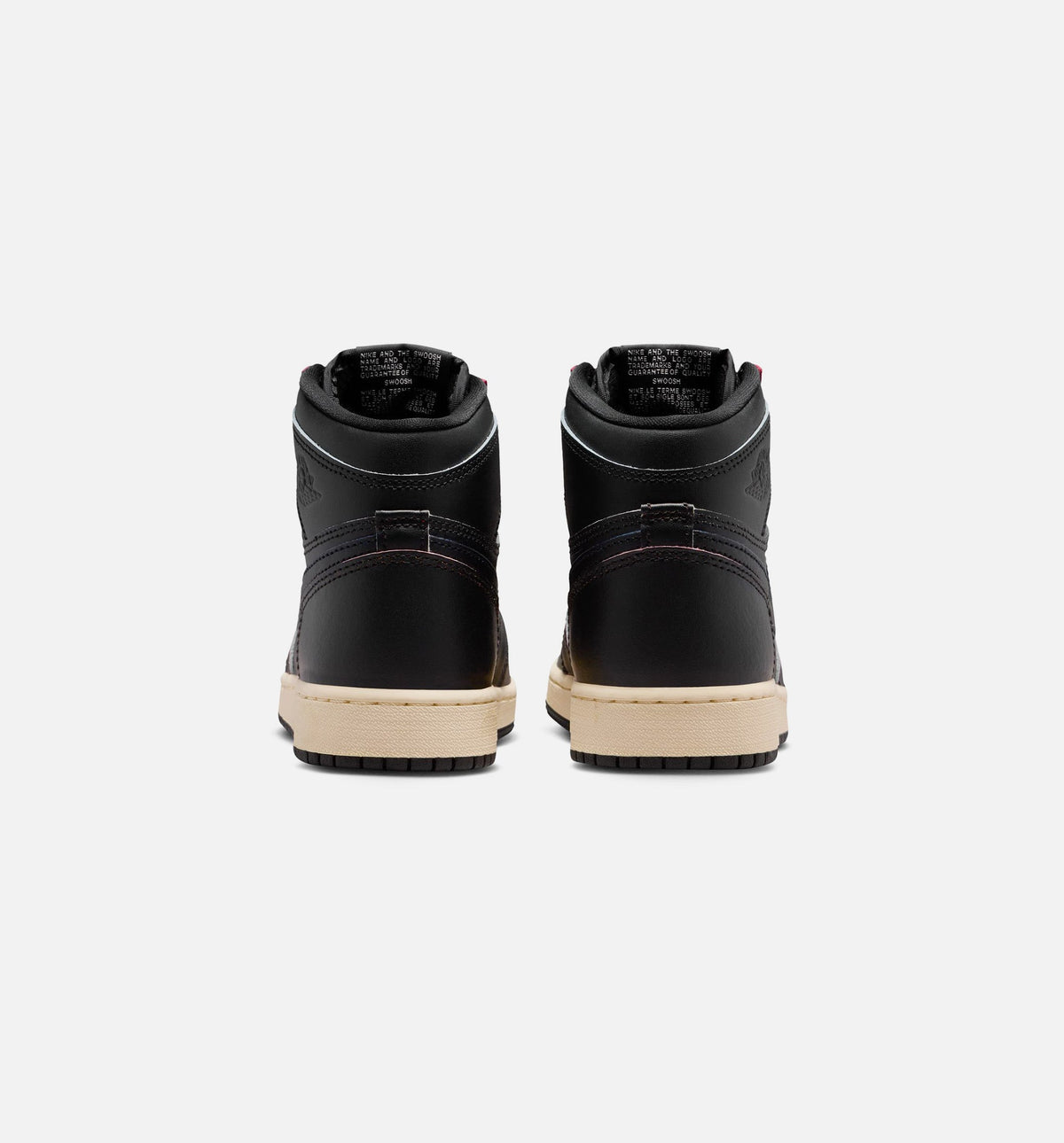 Air Jordan 1 Retro High OG Grade School 生活方式运动鞋 - 黑色筑麇色