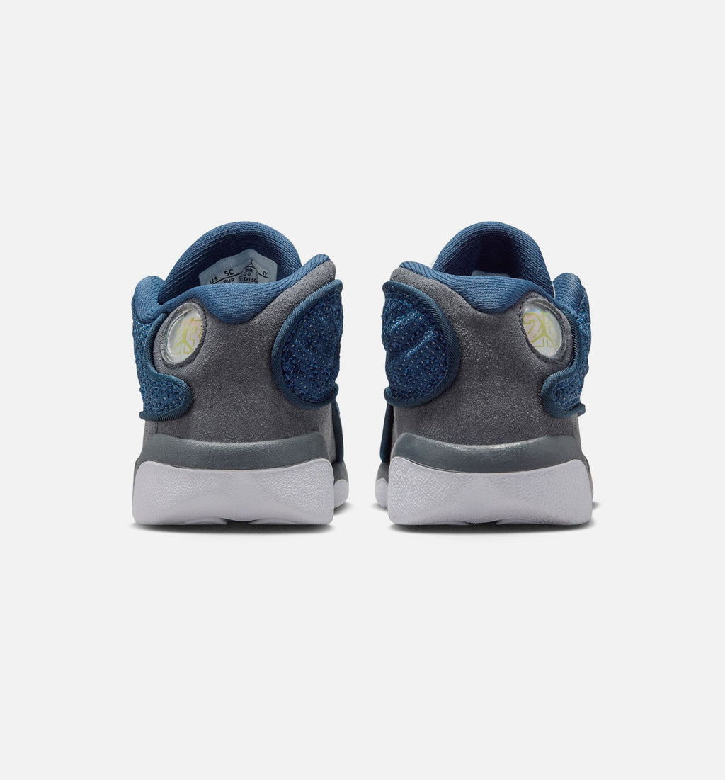 Air Jordan 13 Retro 海军蓝 婴幼儿生活方式运动鞋 - 深蓞大学蓝燧石灰白色