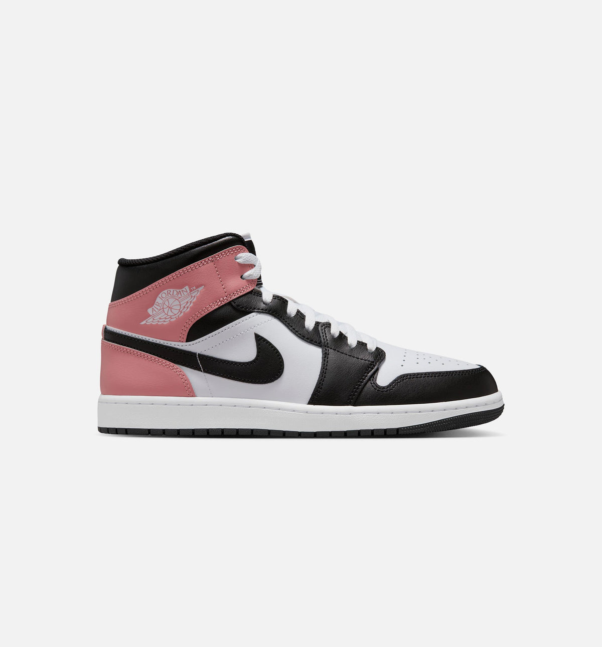 Air Jordan 1 Mid 男款生活方式运动鞋 - 白色锈粉色黑色
