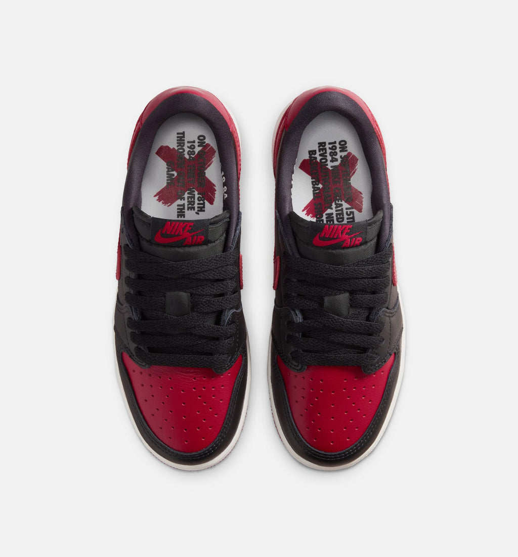 Air Jordan 1 Retro Low OG Banned 大童低帮运动鞋 | 黑/全成红/白配色
