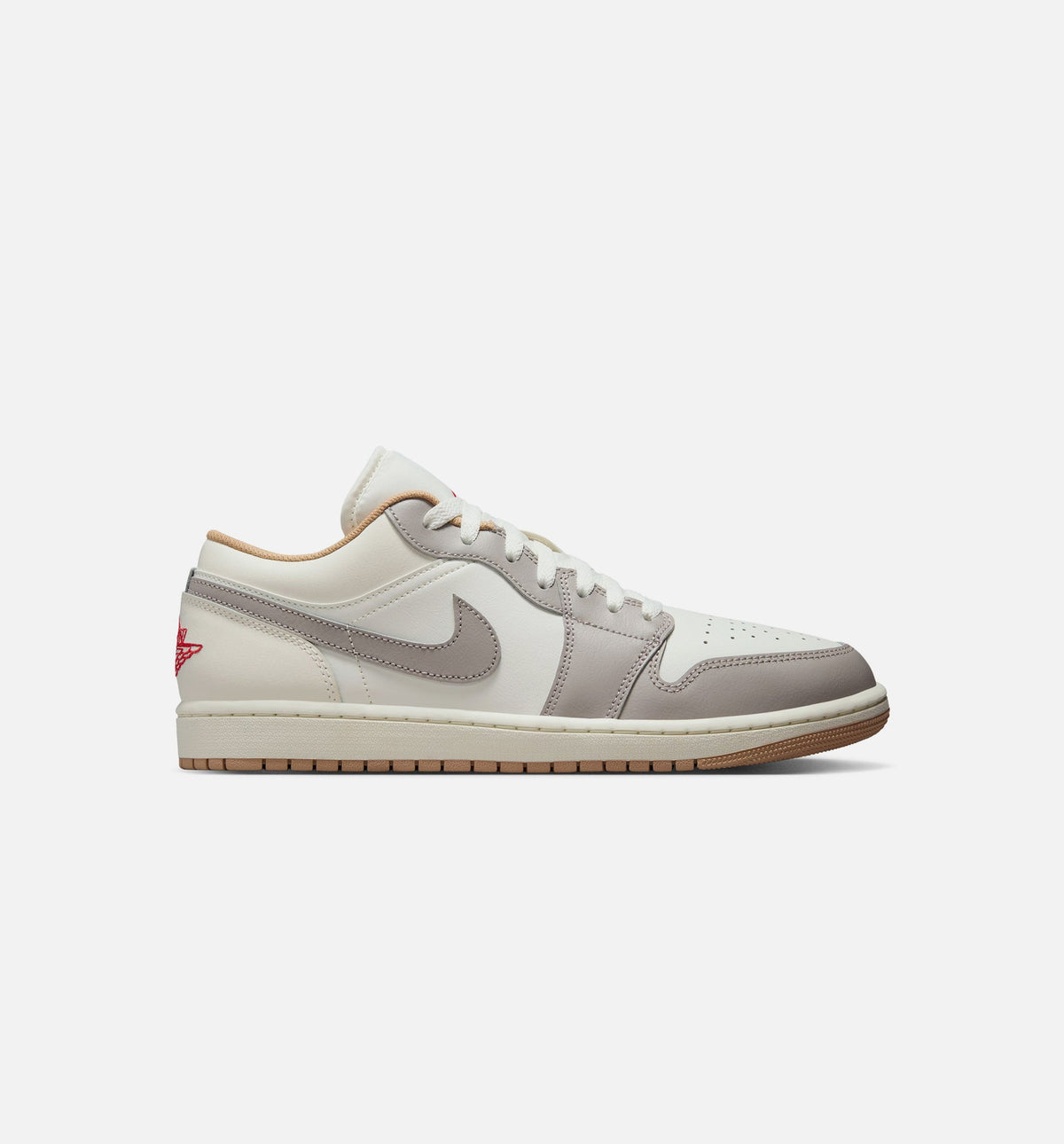 Air Jordan 1 Low 男款生活方式运动鞋 - 帆布白火红拼色