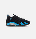 Air Jordan 14 Retro Grade School 生活方式运动鞋 - 黑色白色大学蓝