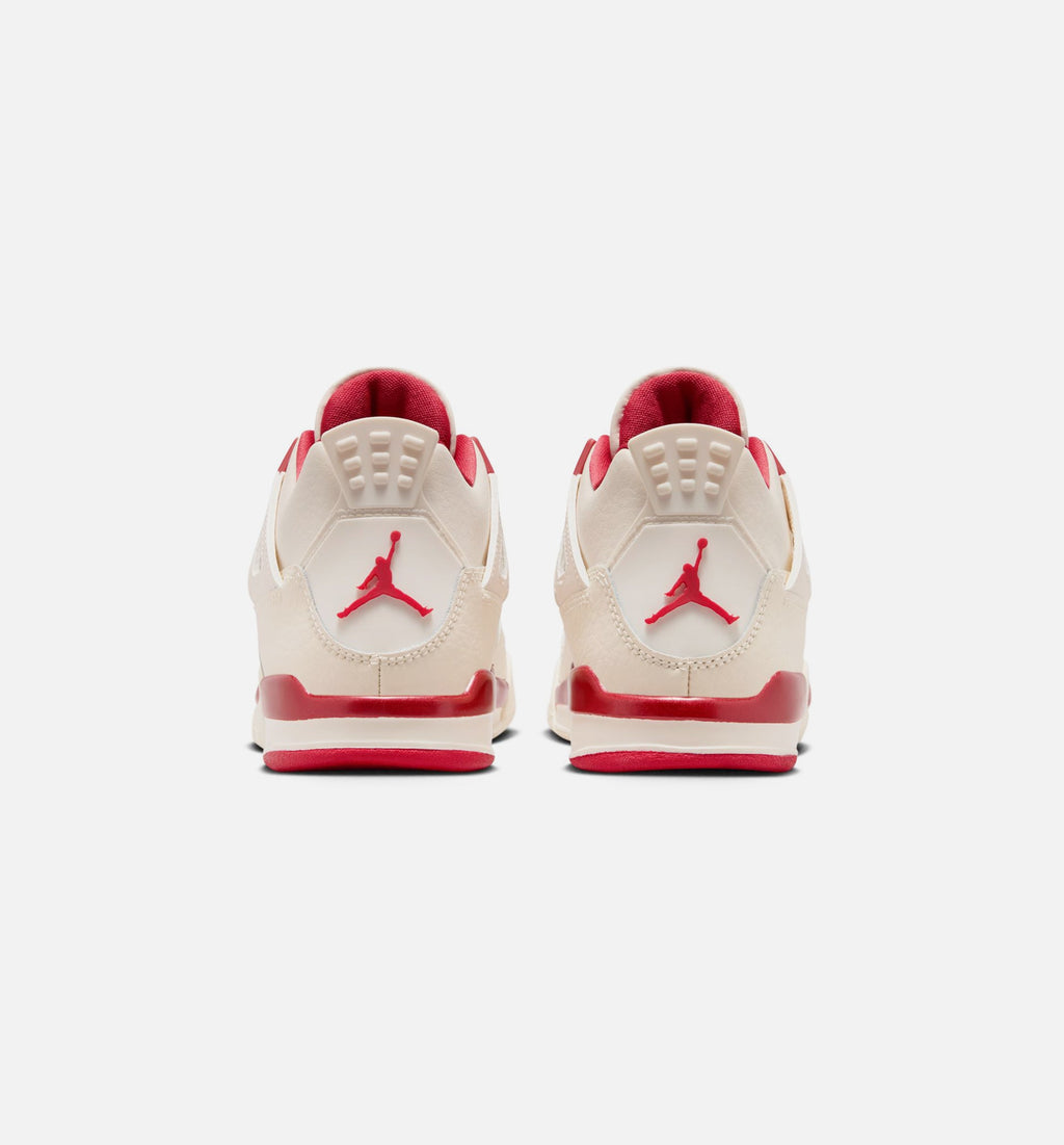 Air Jordan 4 Retro Valentine's Day 小幼儿运动鞋 | 淡象牙/山茨红/深红配色