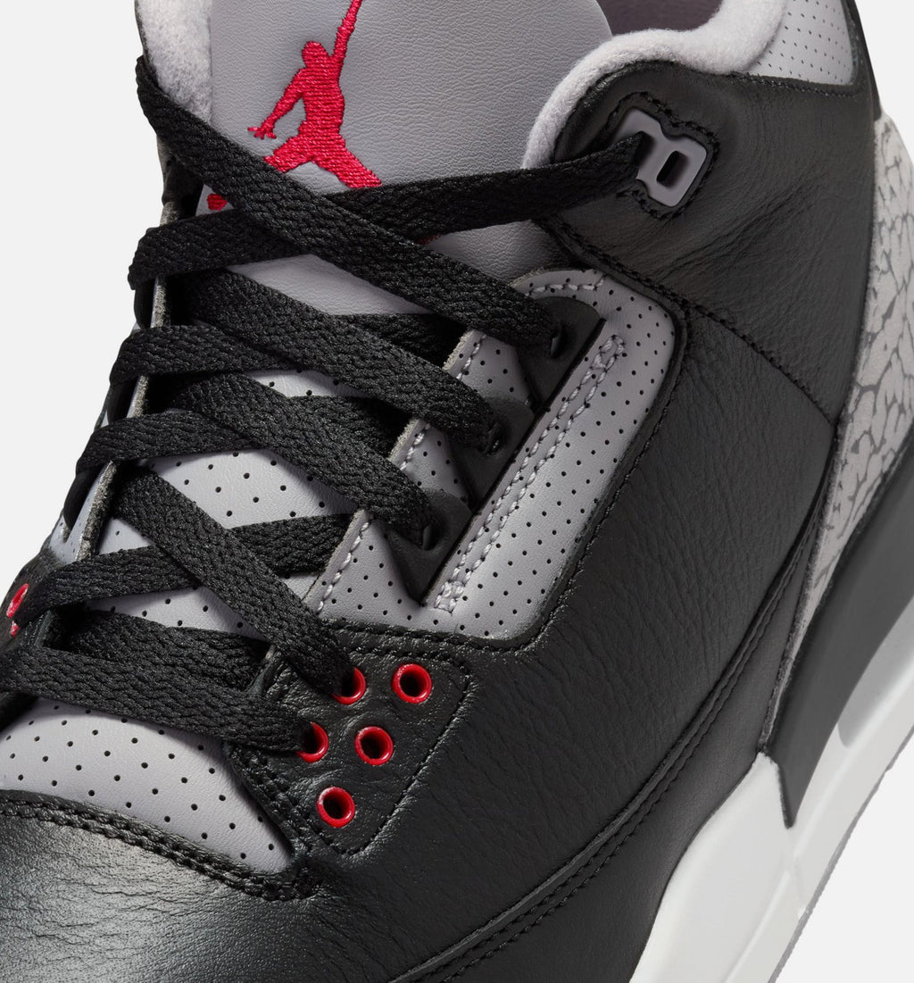 Air Jordan 3 Retro Black Cement 男款运动鞋 | 黑/火红/水泥灰/白配色