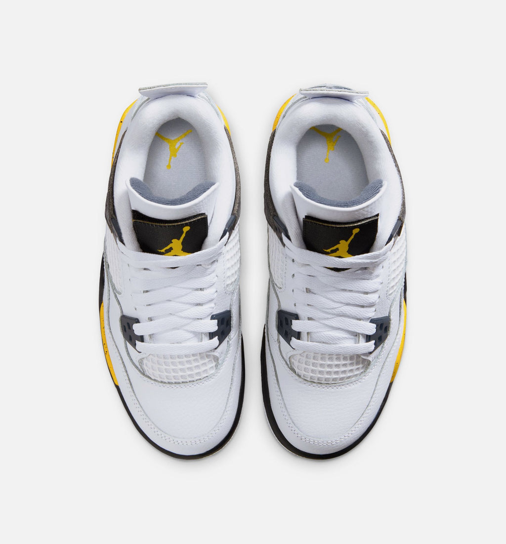 Air Jordan 4 Retro Rare Air Tour Yellow 大童运动鞋 | 白/深蓝灰/黑/巡回黄配色