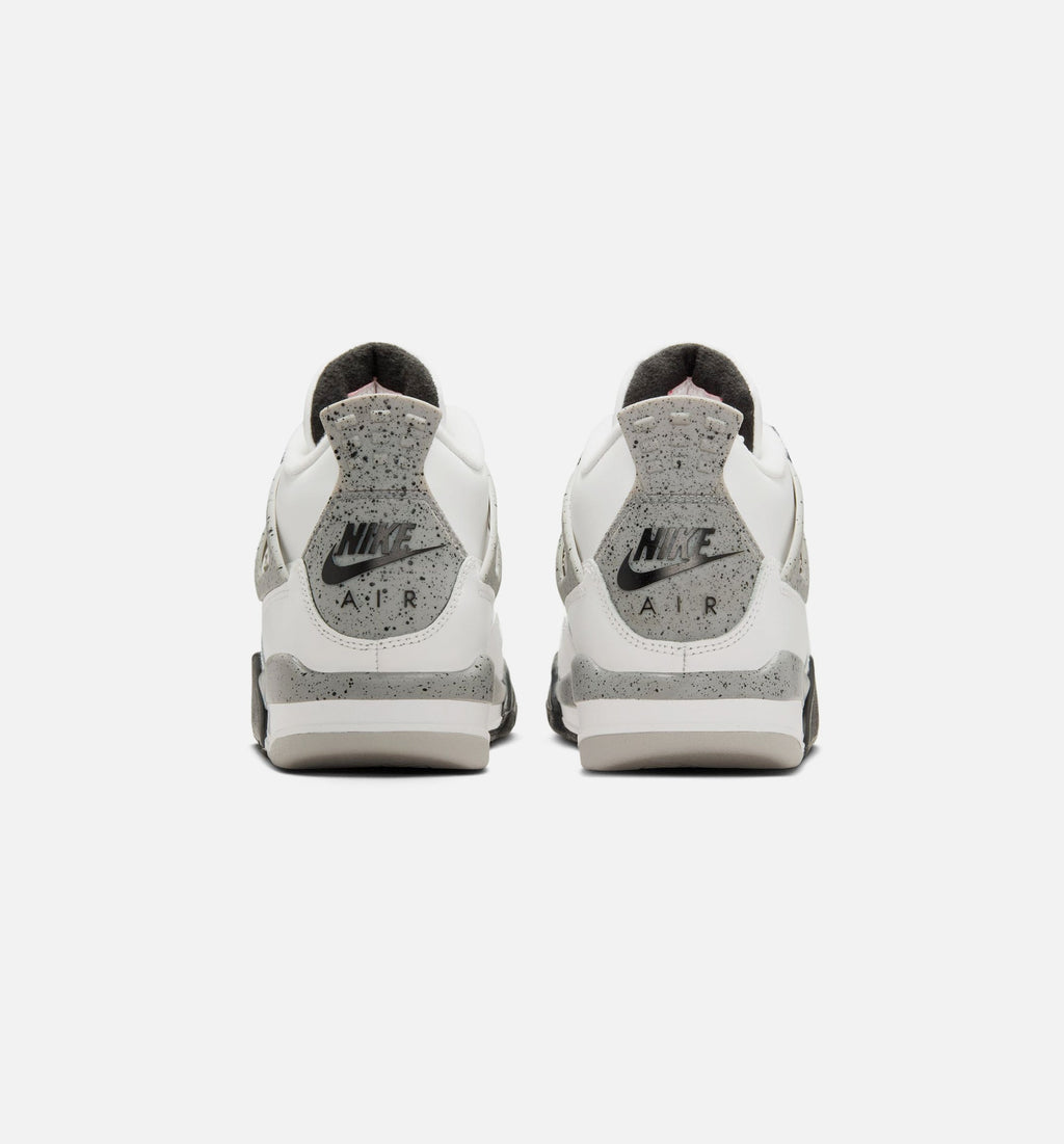 Air Jordan 4 Retro White Cement 大童运动鞋 | 白/火红/水泥灰/黑配色