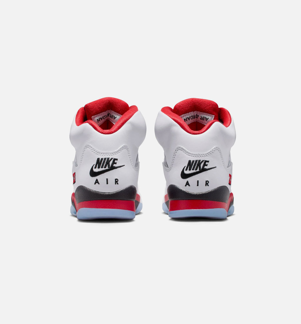 Air Jordan 5 Retro Fire Red 大童运动鞋 | 白/火红/黑配色