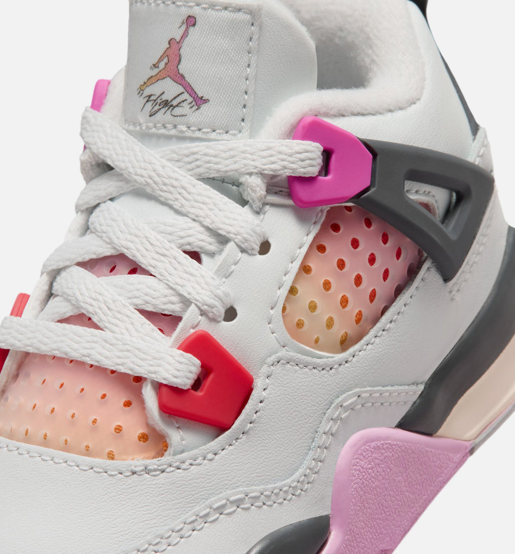 Air Jordan 4 Retro Comic 婴幼儿运动鞋 | 白/火粉/烟灰配色