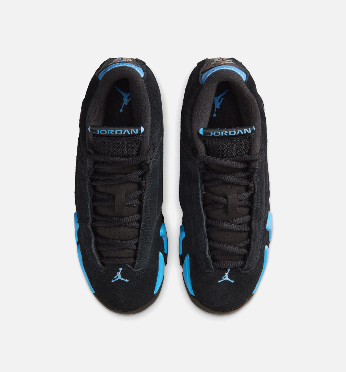 Air Jordan 14 Retro Grade School 生活方式运动鞋 - 黑色白色大学蓝