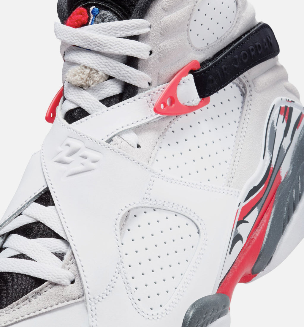 Air Jordan 8 Retro 男款生活方式运动鞋 - 白色黑色真红