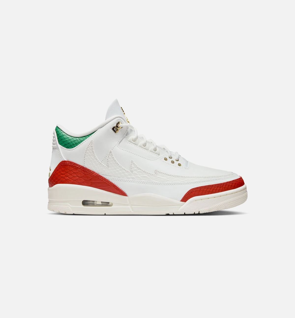 Air Jordan 3 Retro El Vuelo 男款运动鞋 | 白/松绿/龙红/金配色