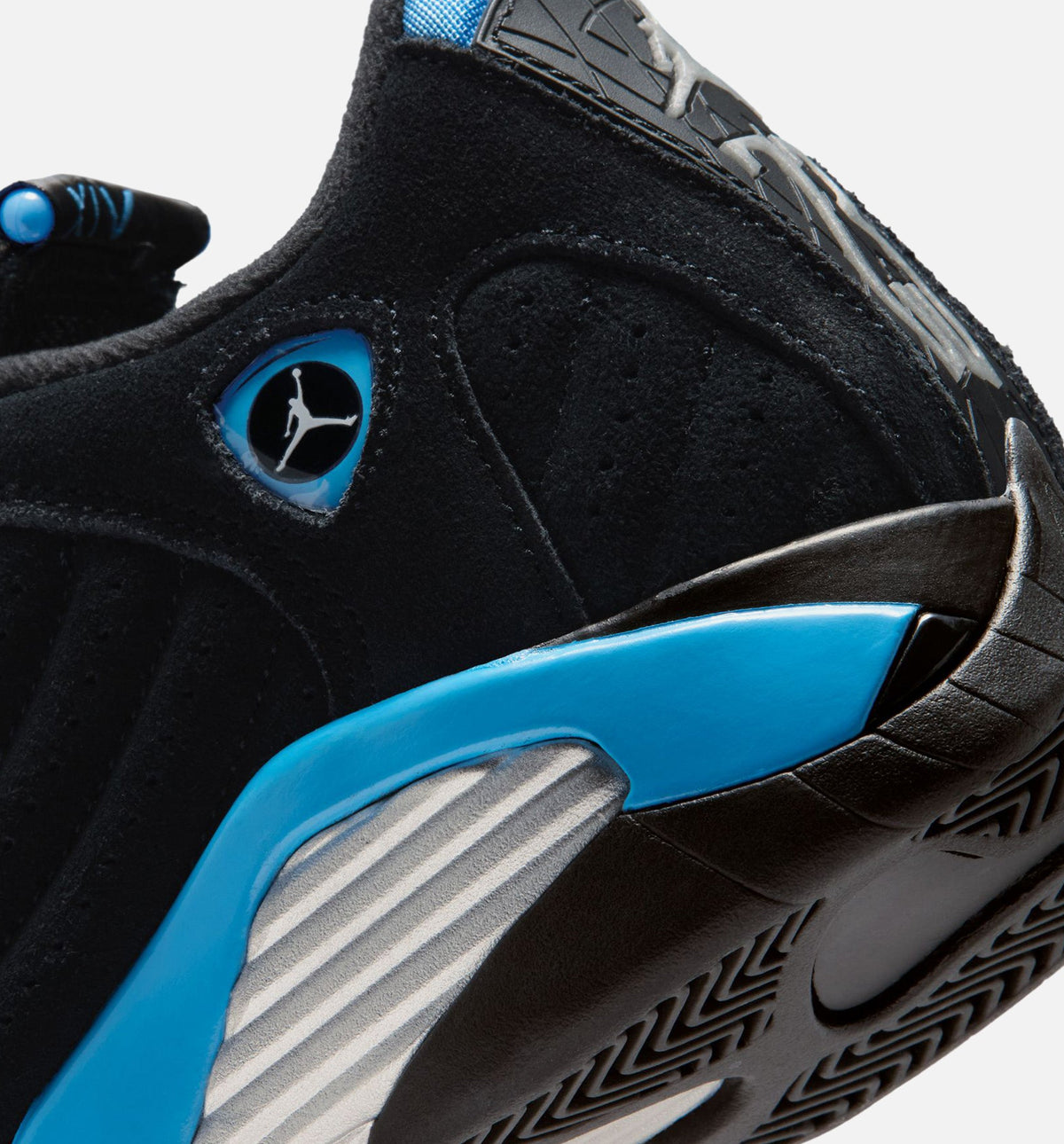 Air Jordan 14 Retro Grade School 生活方式运动鞋 - 黑色白色大学蓝