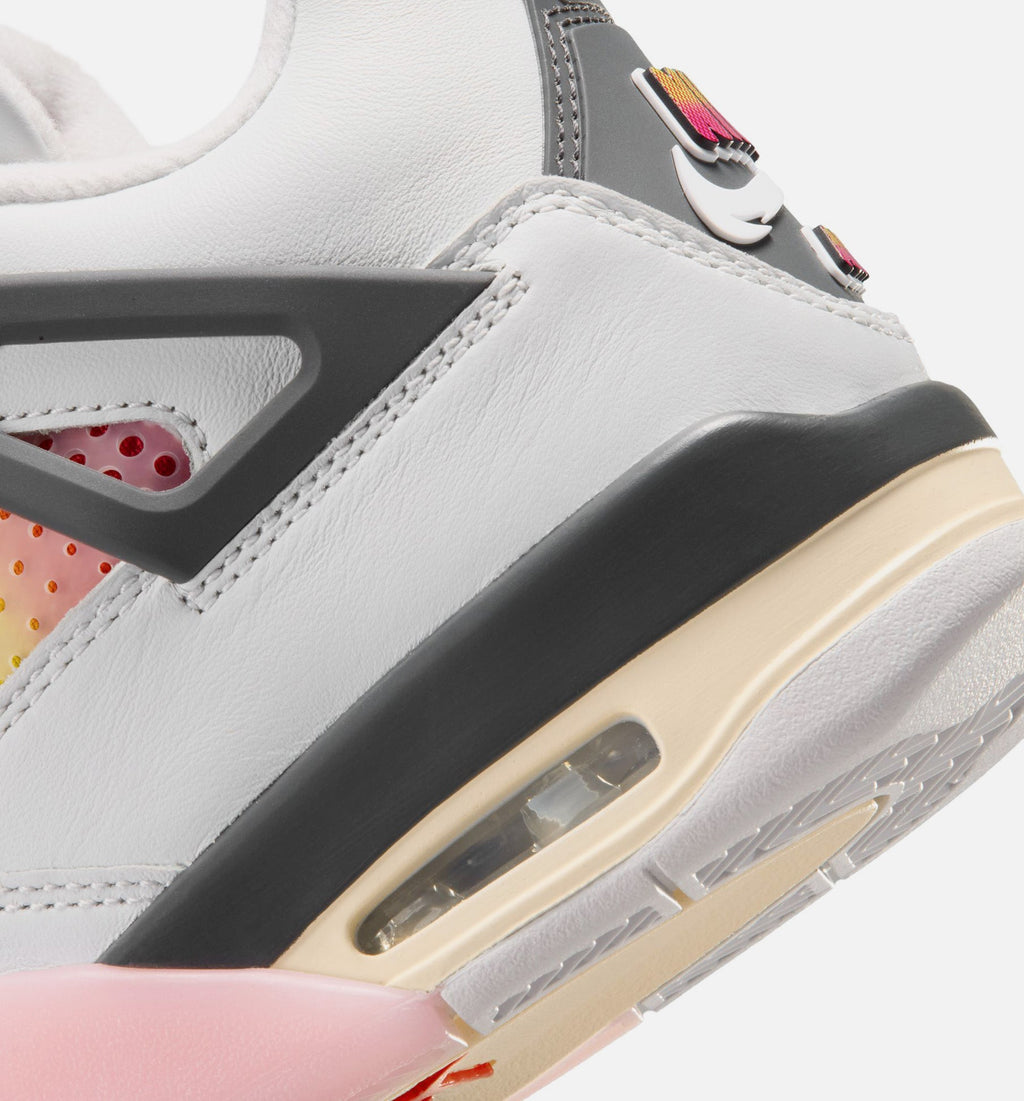 Air Jordan 4 Retro Comic 大童运动鞋 | 白/火粉/烟灰配色