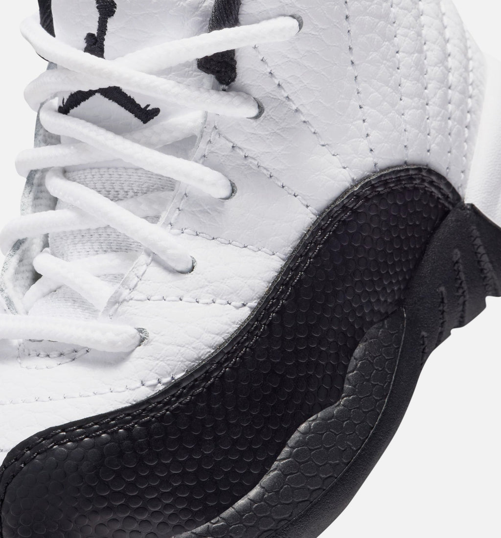 Air Jordan 12 Retro Taxi 婴幼儿生活方式运动鞋 - 白色黑色歧岁黄
