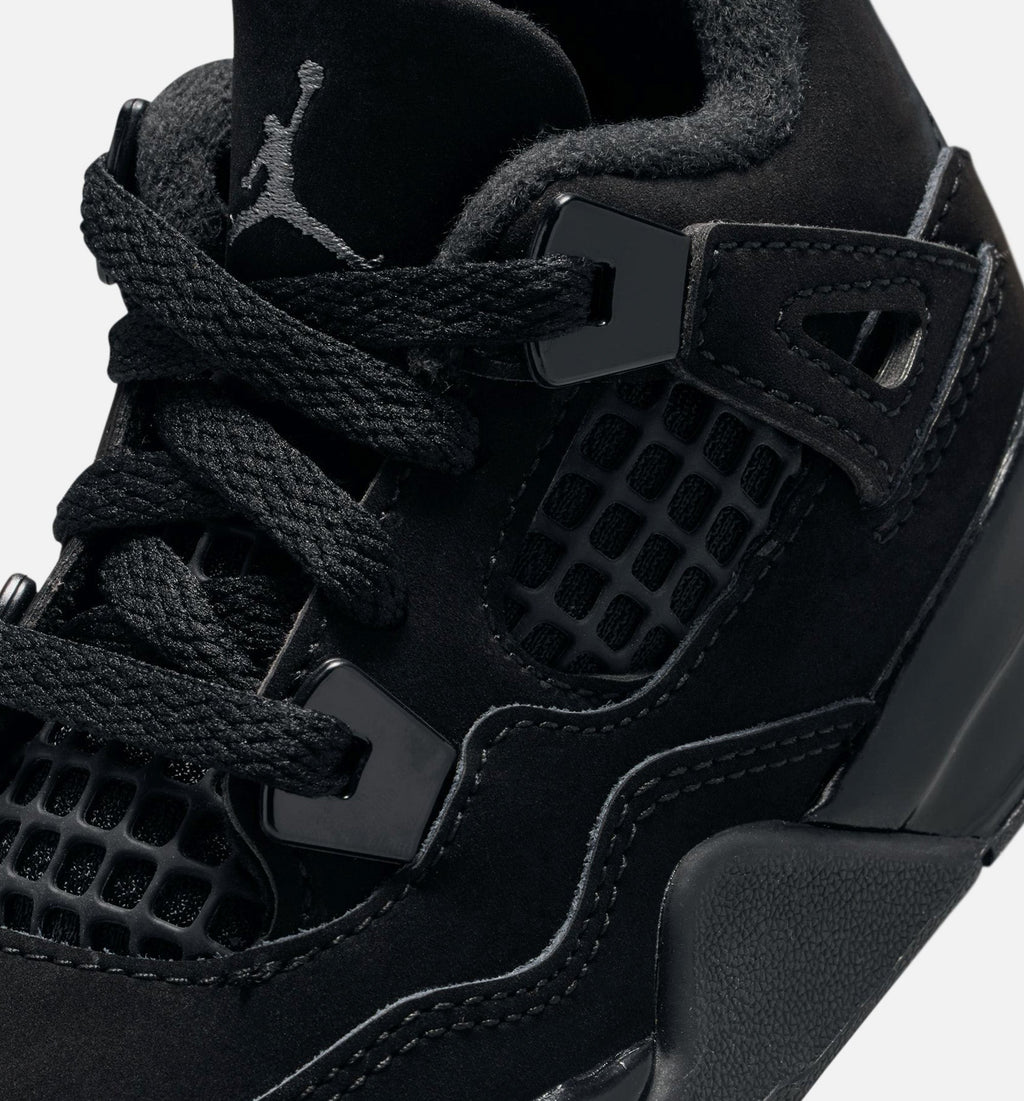 Air Jordan 4 Retro Black Cat 婴幼儿运动鞋 | 全黑/淡石墨配色