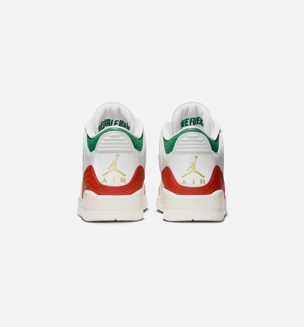 Air Jordan 3 Retro El Vuelo 男款运动鞋 | 白/松绿/龙红/金配色