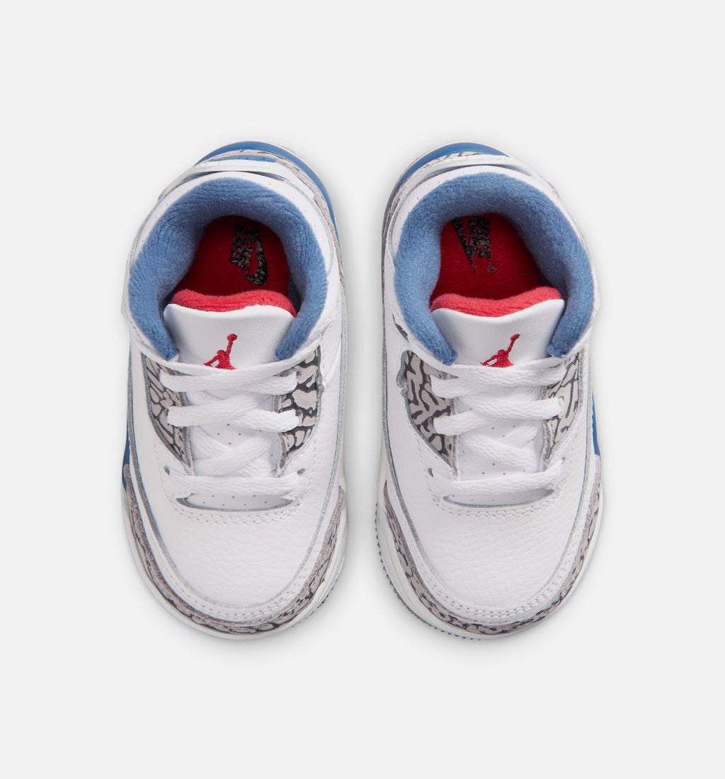 Air Jordan 3 Retro OG True Blue 婴幼儿运动鞋 | 白/火红/真蓝配色