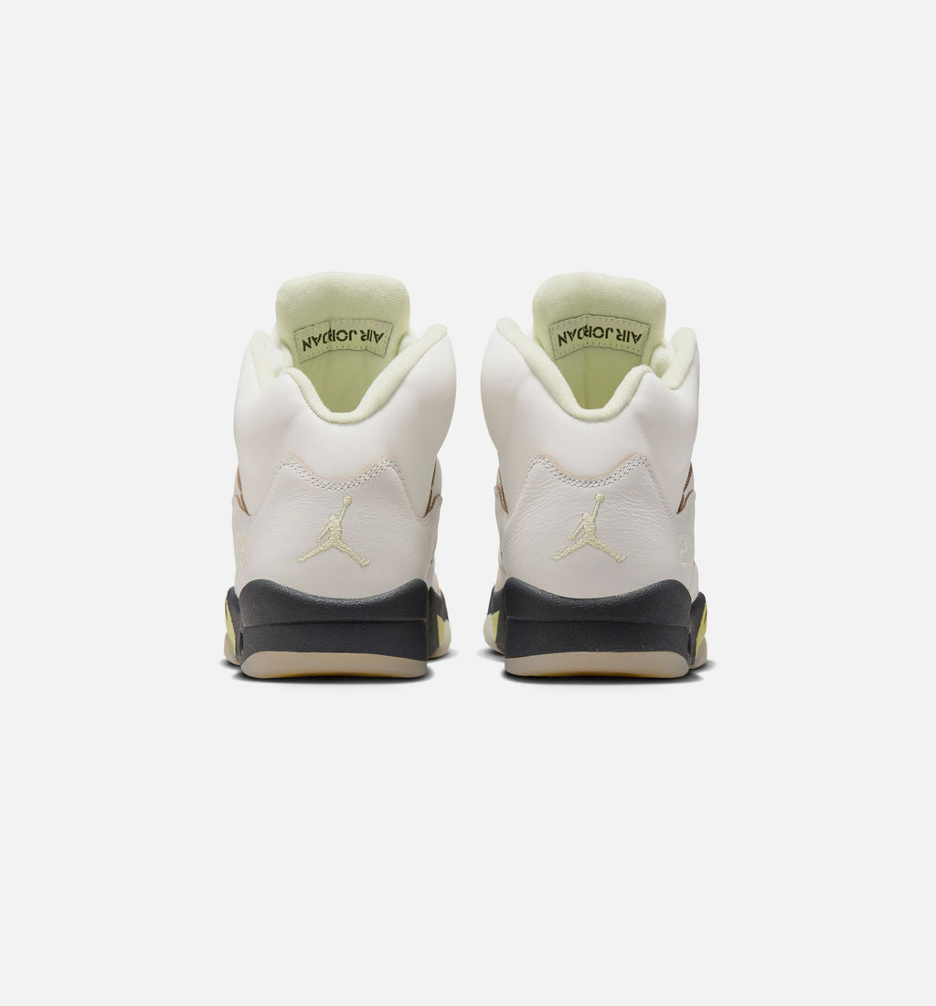 Air Jordan 5 Retro Luminous Green and Sail 女款运动鞋 | 帆白/荧光绿/深灰配色