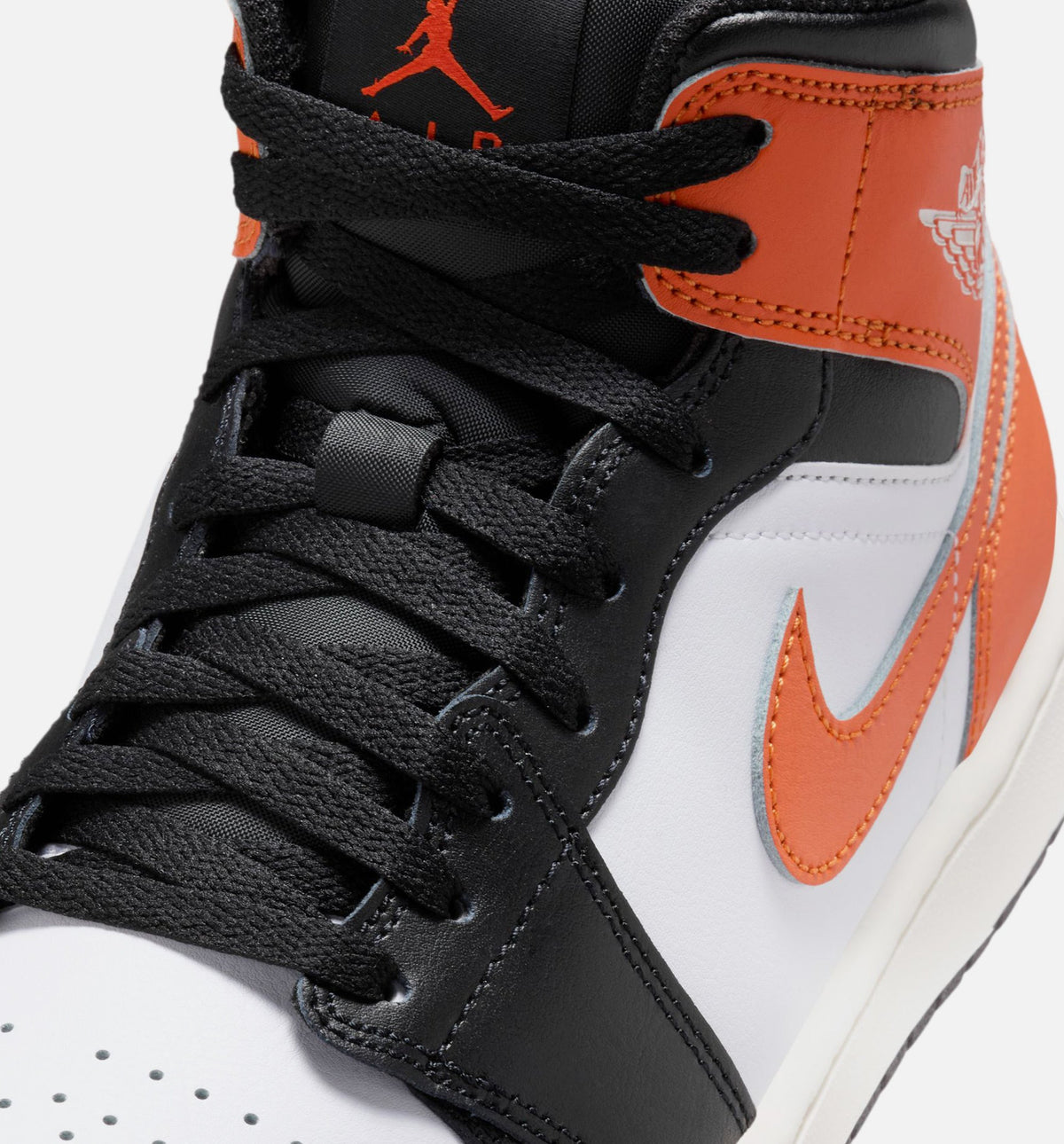 Air Jordan 1 Mid 男款生活方式运动鞋 - 海星色白色帆布白黑色
