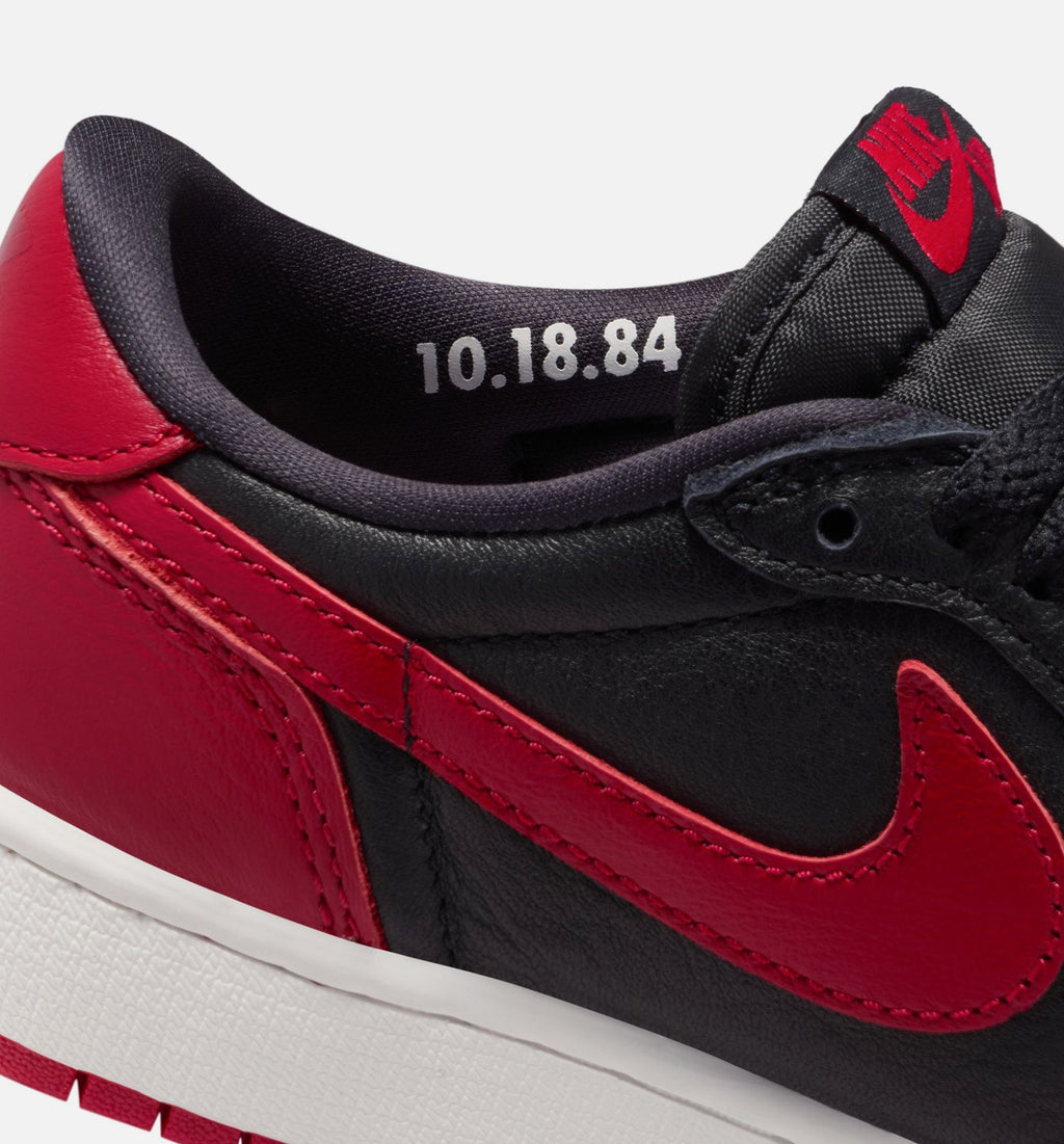 Air Jordan 1 Retro Low OG Banned 大童低帮运动鞋 | 黑/全成红/白配色