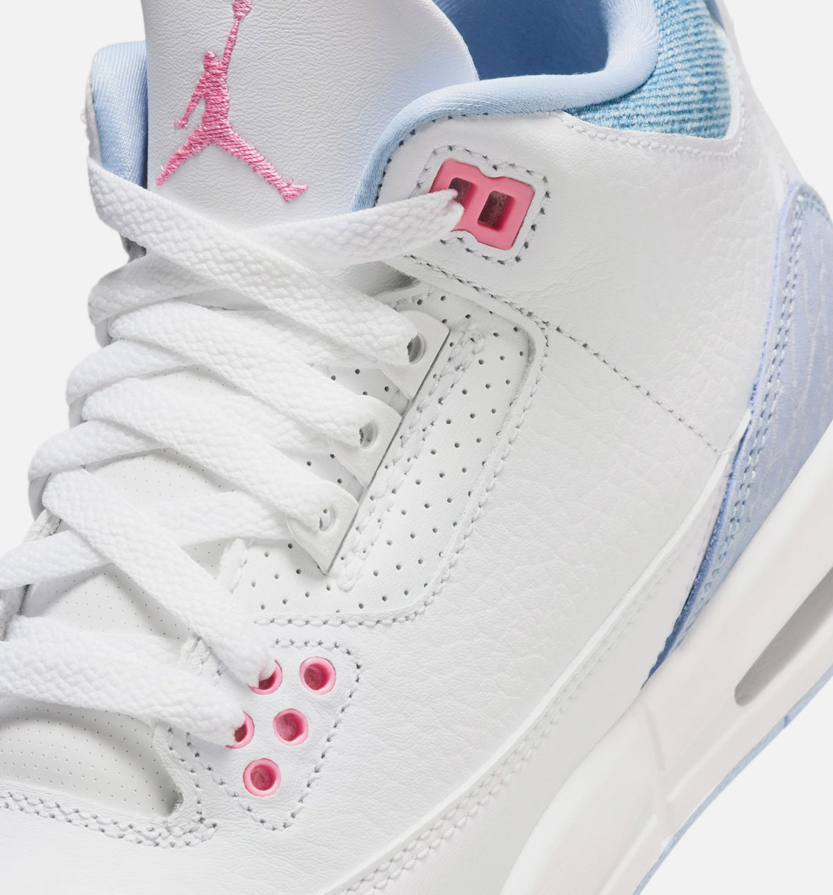 Air Jordan 3 Retro Cobalt Bliss 大童运动鞋 | 白/鲚蓝/足球灰/粉色配色