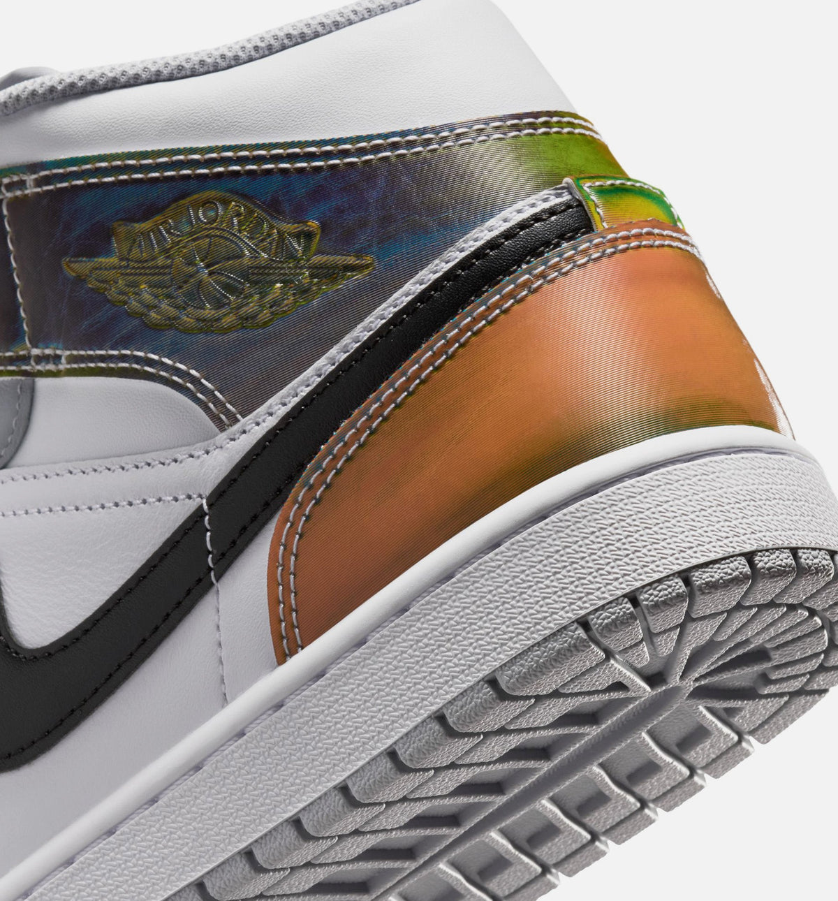 Air Jordan 1 Mid SE 男款生活方式运动鞋 - 黑色白色狼灰色