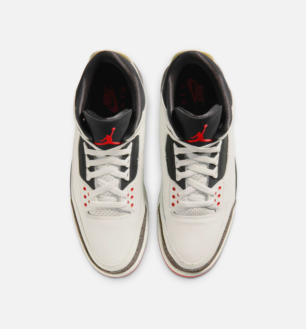 Air Jordan 3 Retro Sail And University Red 男款运动鞋 | 帆白/黑/大学红/淡象牙配色