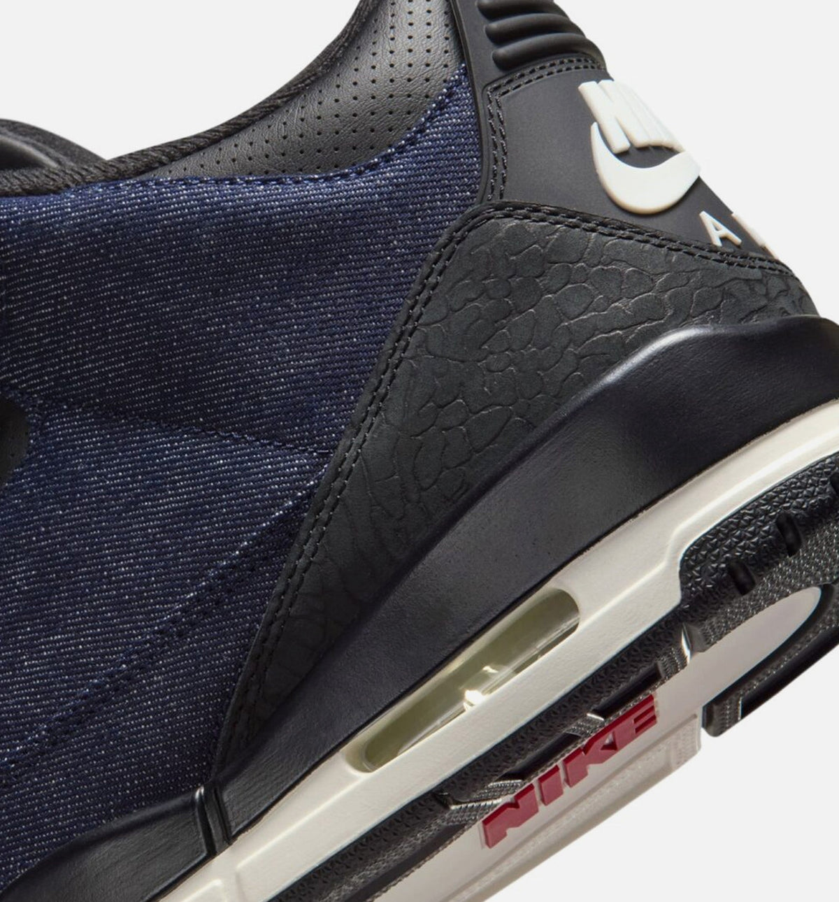 Air Jordan 3 x Levi's Indigo and Gym Red 男款运动鞋 | 牝布/黑/帆白配色