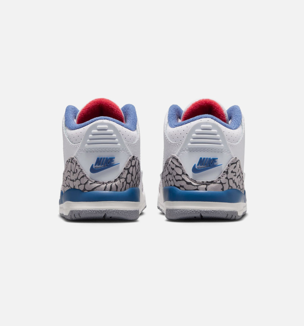 Air Jordan 3 Retro OG True Blue 婴幼儿运动鞋 | 白/火红/真蓝配色